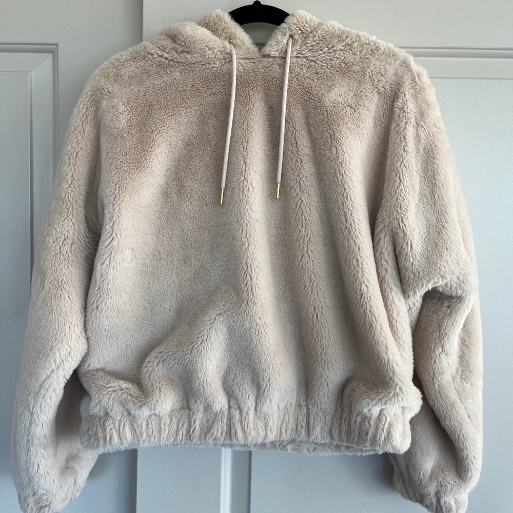 Express Faux Fur Pullover Hoodie